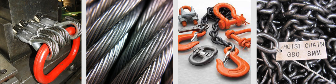 Steel wire rope, chain and accessories